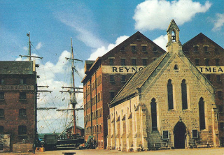 Gloucester docks and the Mariner's Church built in 1848 600px